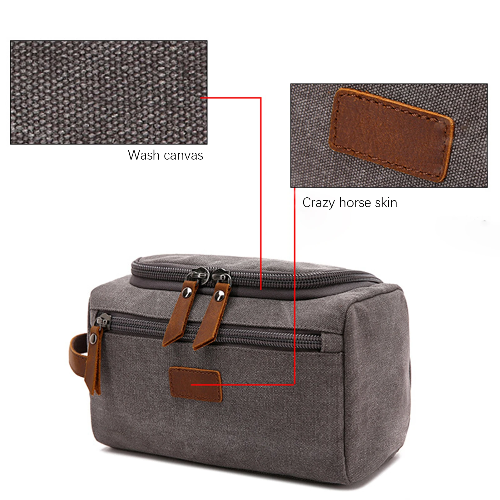 Men Travel Toiletries Bag Functional Canvas Cosmetic Bag Portable Makeup Organiser Zipper Handbag Storage bag for Women Handbag