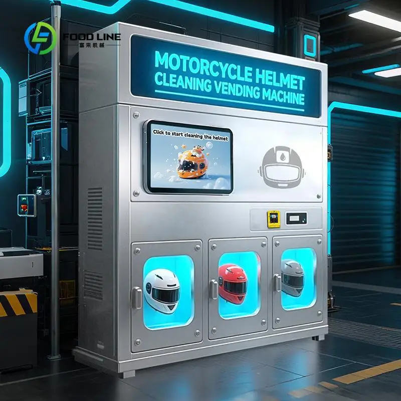 Customized 24-hour Helmet Cleaning Machine 3 Grid Self-service Cleaning Machine Sterilization Machine