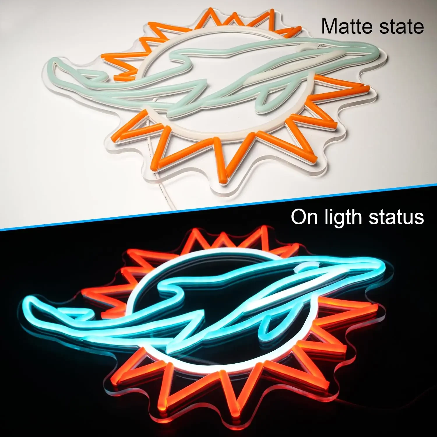 Dolphins Neon Light Dolphin Decorative Signs Larger Hanging Neon Light Room Sport Bar Club Aquarium  Wall Decor Gifts Mariage