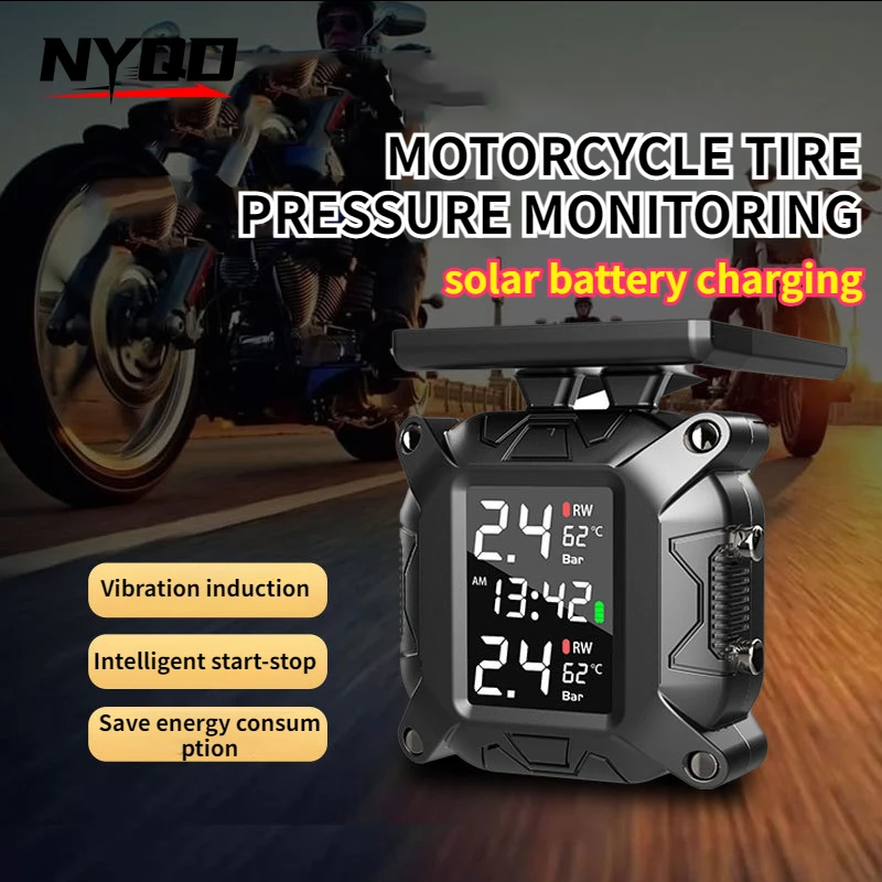 

Motorcycle Tire Pressure Monitor M9/M11 Solar Wireless Digital Display External Motorcycle Wireless Tire Pressure Detector