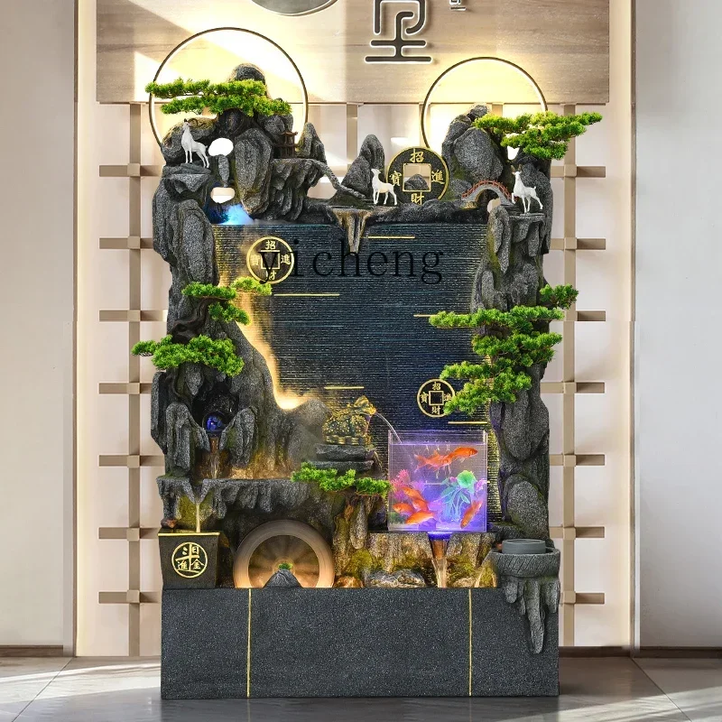 DSA large rockery circulating water living room lucky fish tank landscape store gift ornament