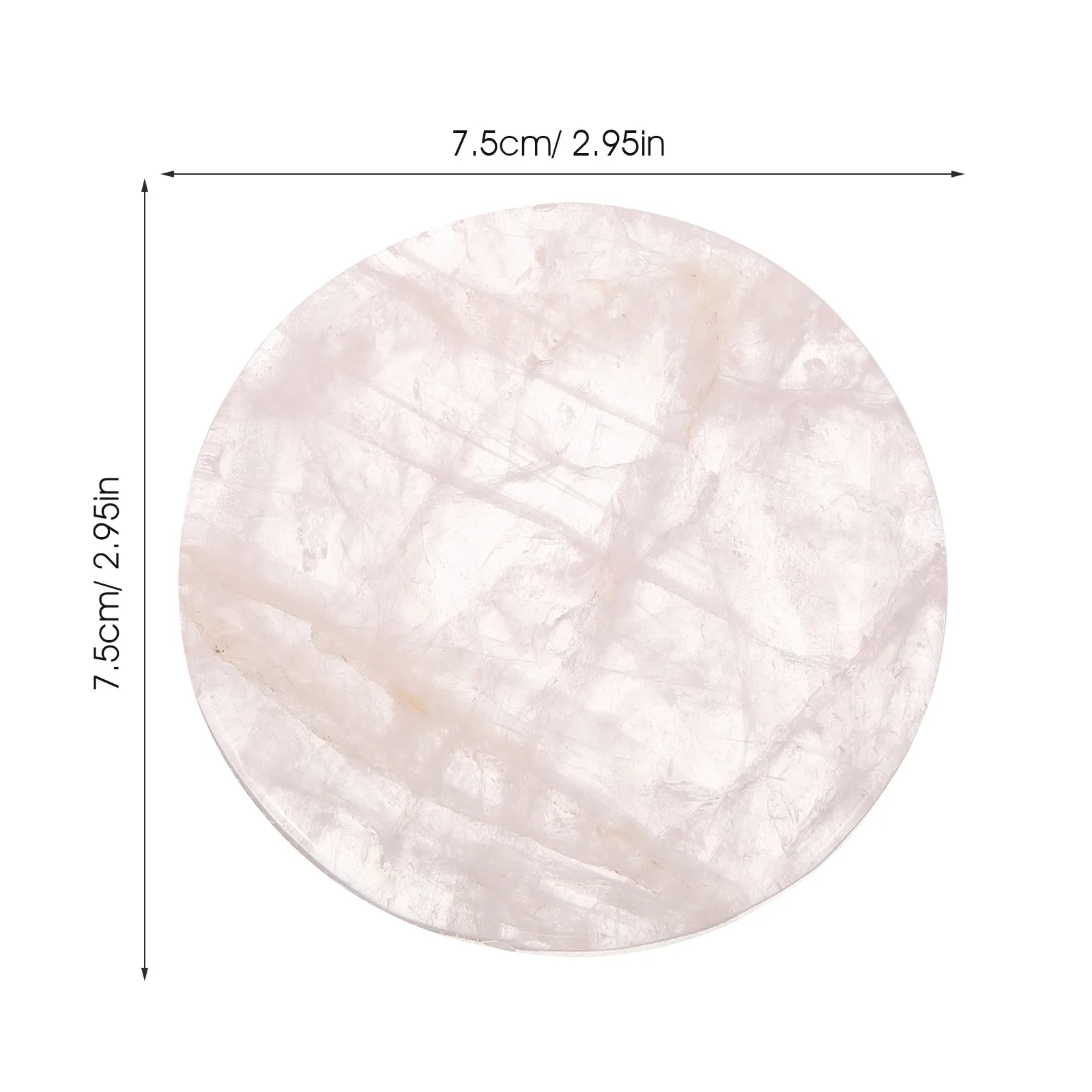 Natural Rose Quartz Crystal Coaster Round Heat Insulating Cup Mat for Coffee Tea Dessert Cups Home Office Table Decor