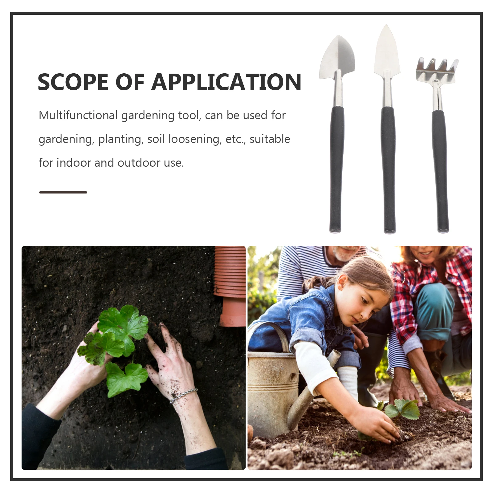 

3 Pcs Gardening Shovel Set Digger Tools Shovels for Construction Gardning Planting Soil Stainless Steel Digging Spade Suite