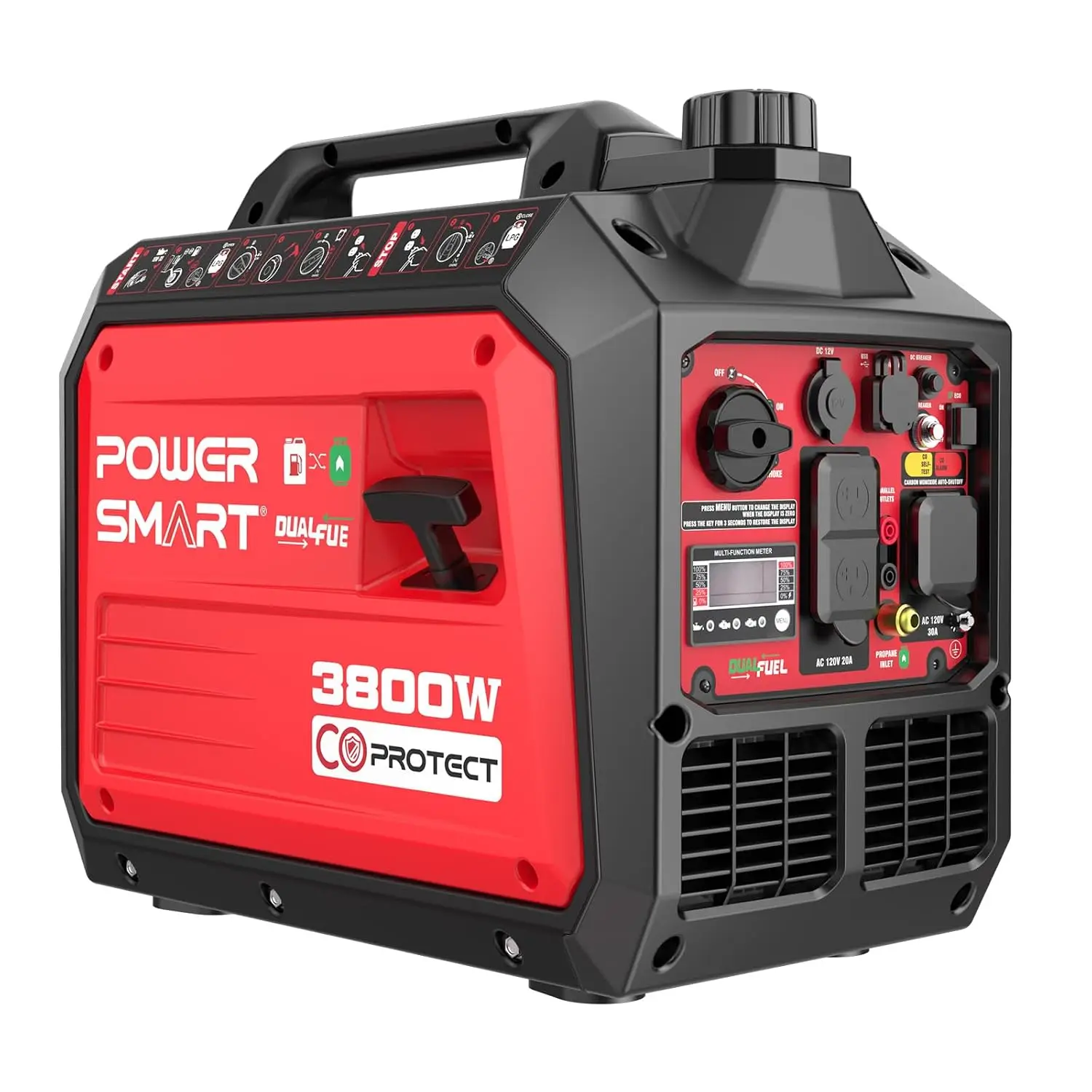 3800W Dual Fuel Inverter Generator, Quiet Portable Gas & Propane Power for Camping & Home Backup, RV Ready, Customized