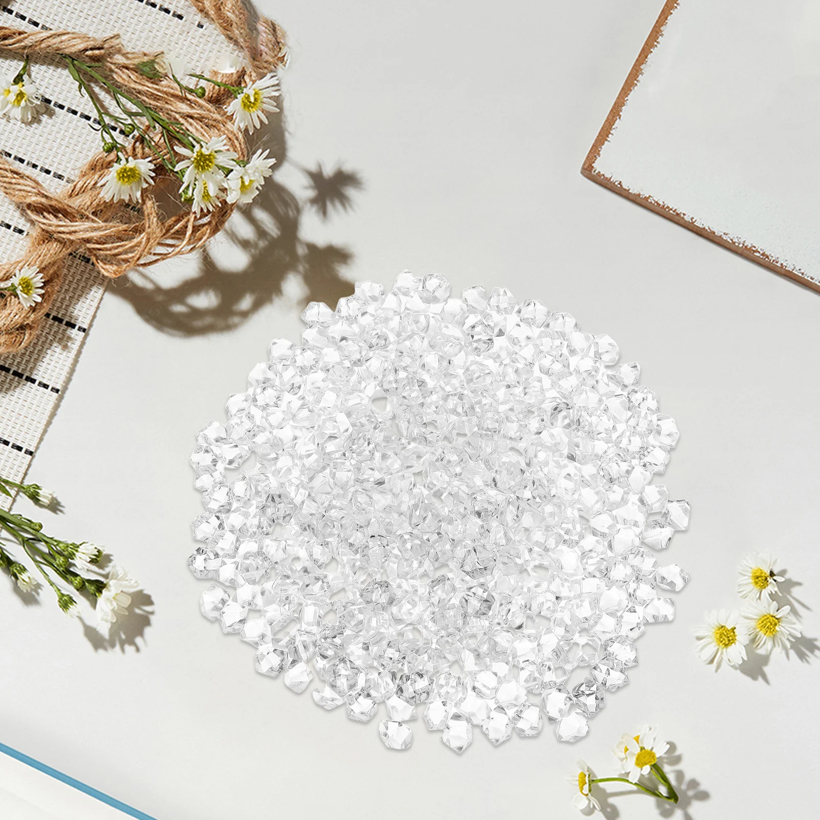 

400Pcs Clear Simulation Fake Ice Plastic Realistic Photography Props Vase Filler Wedding Party Table Decorative Scatter