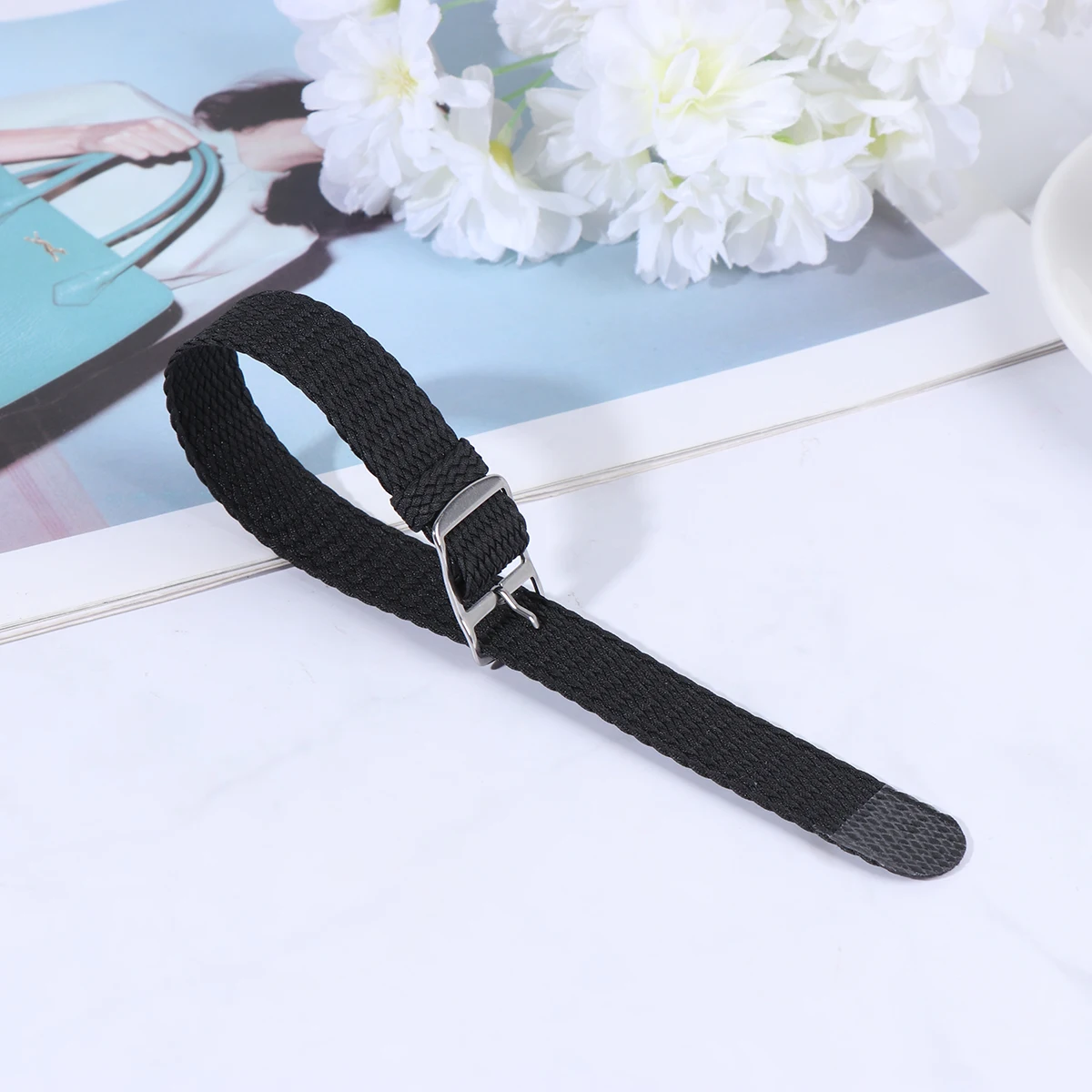 

Nylon Watch B Strap Replacement Solid Color Wristb Long lasting Durable Use Seamless Welding Comfortable Wear Metal Clasp Easy