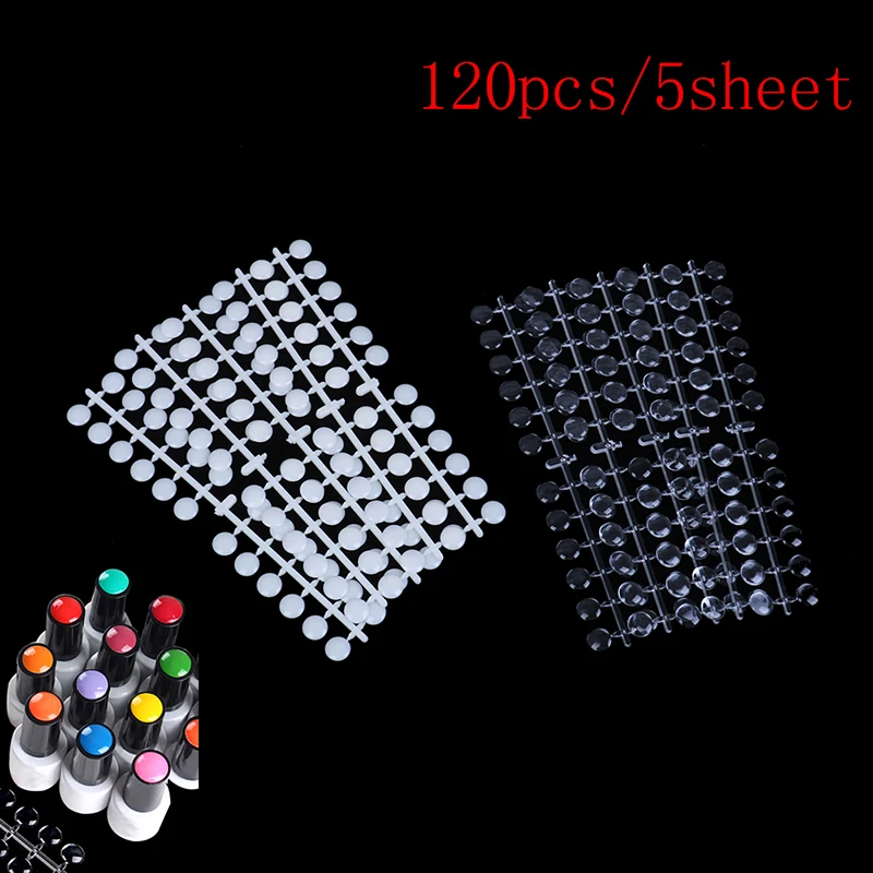 120pcs Nail Art Polish Palette Dot Flat Manicure Nail Color Card Gel Color Tips