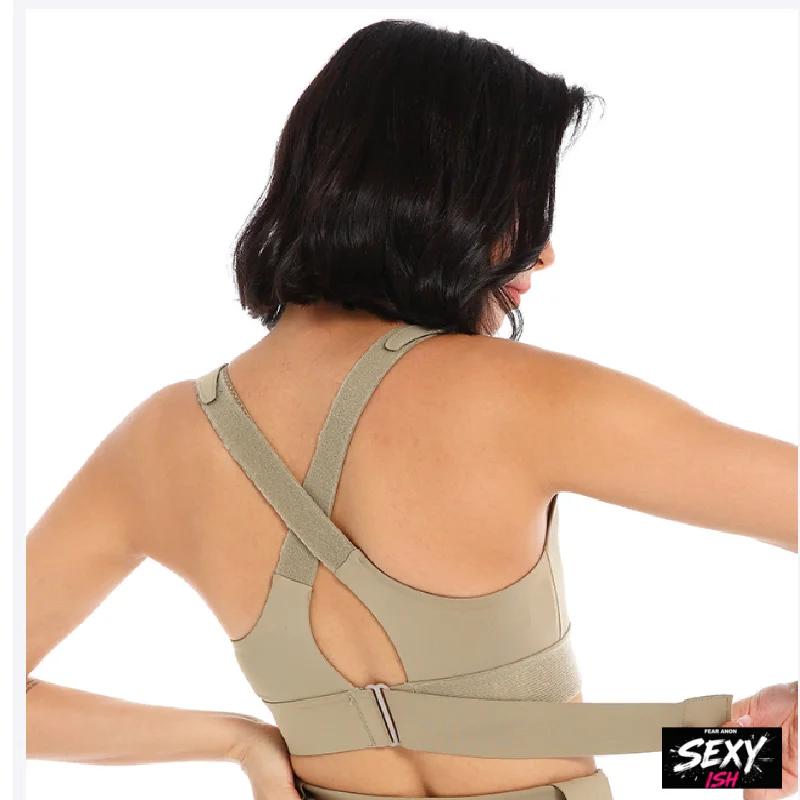 High‑impact sports bra for plus‑size women, shock‑absorbing and push‑up, high‑support tank‑style bra for running with large bust