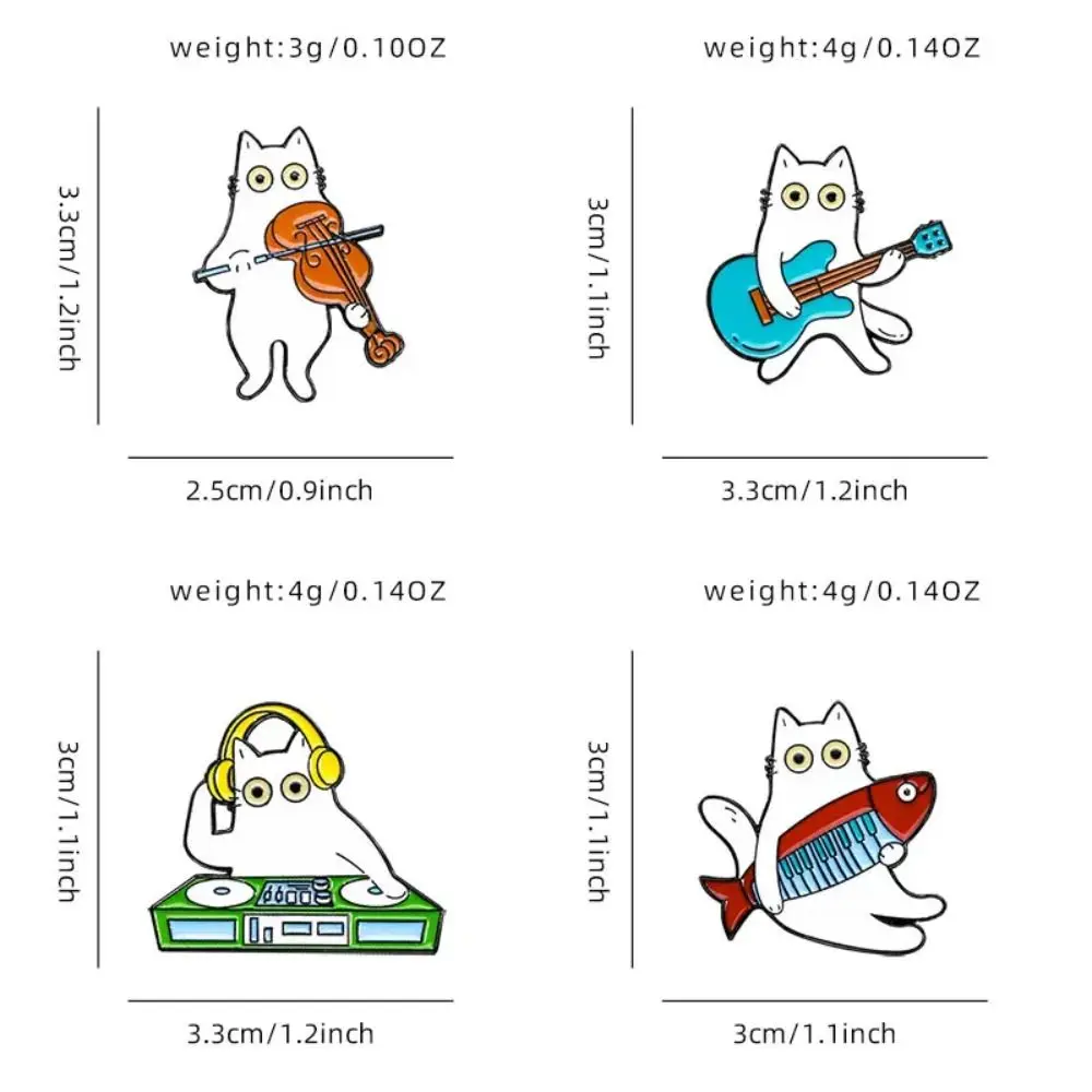 Temperament Accordion Cat-shape Brooch Violin Guitar Women Suit Lapel Pins Funny Creative Music Cat Badges Gift - view 6