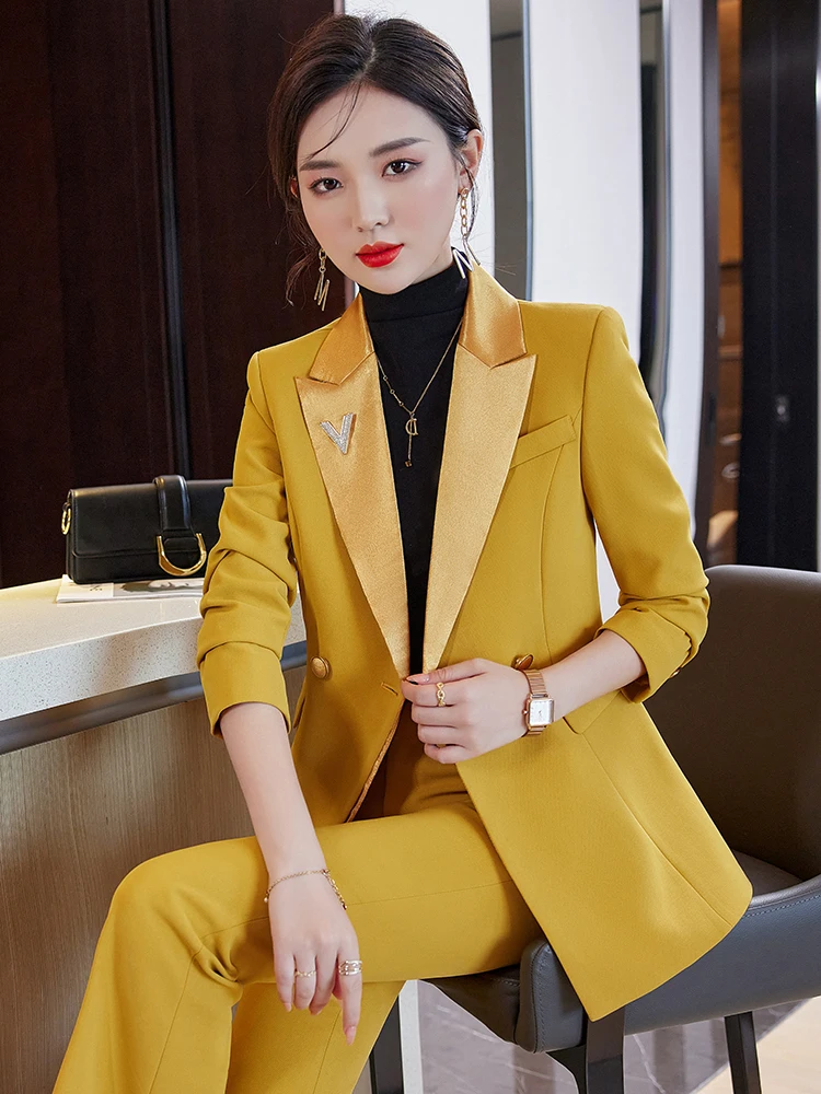 Two Pieces Set Size  Formal Work Career Blazer Coat With Pant Set Suit 2024  New Women Pant Suit