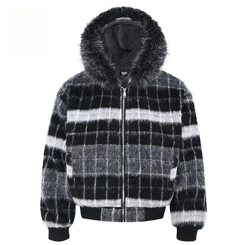 

Мужские зимние куртки с меховым воротником, теплые парки, пальто, винтажные флисовые стеганые куртки, уличная одежда, куртки большого размера в стиле Харадзюку в стиле хип-хоп