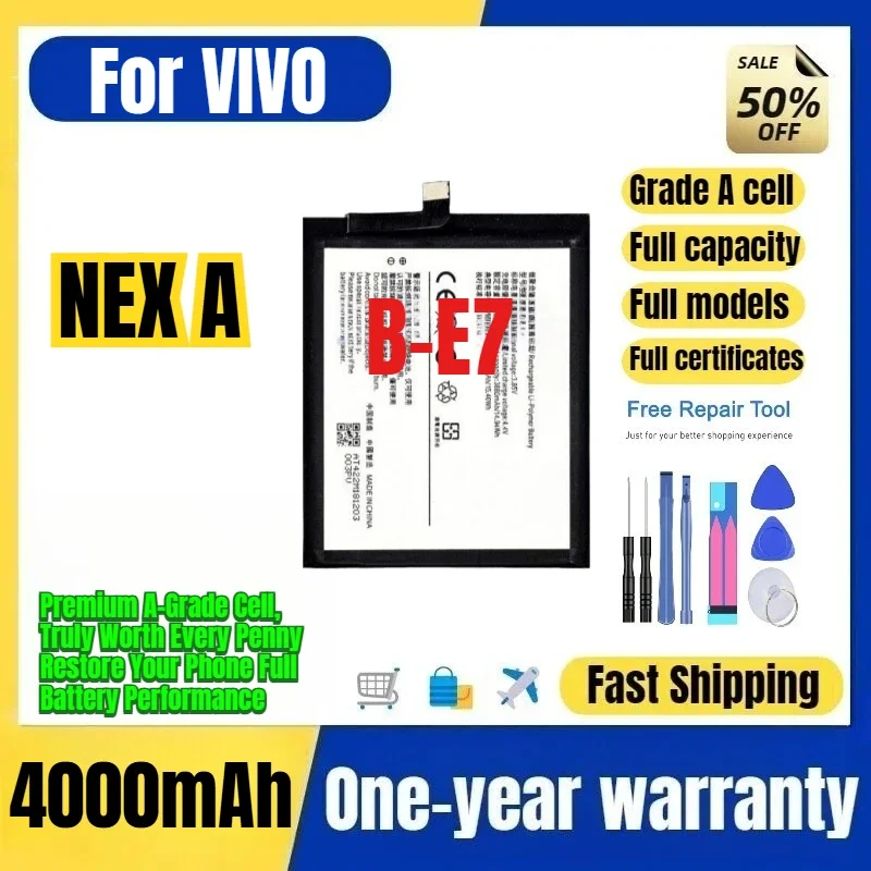 B-E7 for VIVO NEX A Standard  6G Phone Battery 0 Cycle High Quality High Capacity Battery Replacement Bateria Grade A Cell