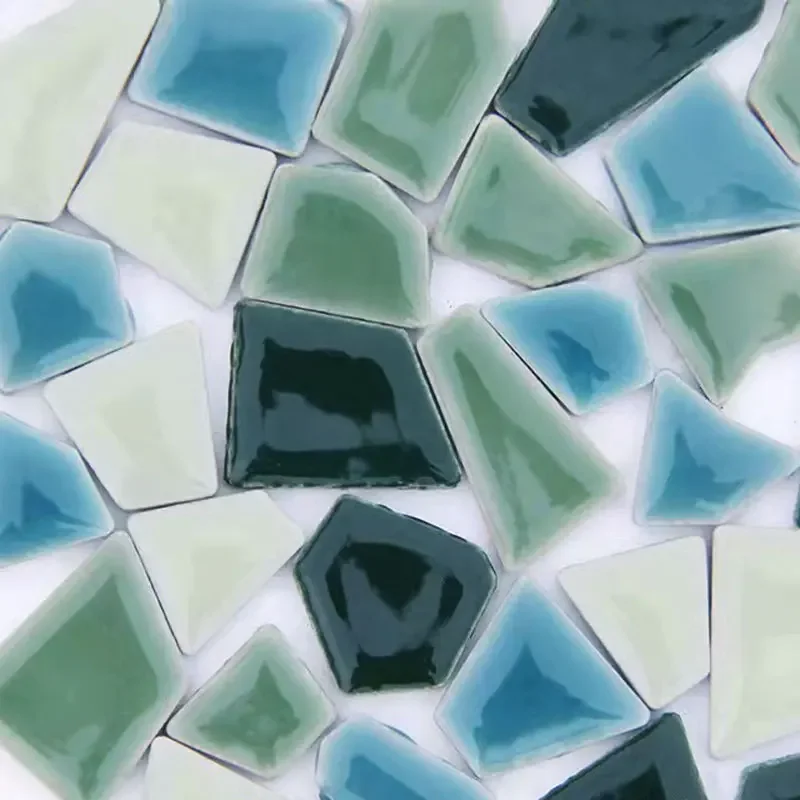 Azulejos de mosaico de porcelana de 100g, manualidades DIY, azulejos de cerámica, materiales para hacer mosaicos, piezas de hobby a granel