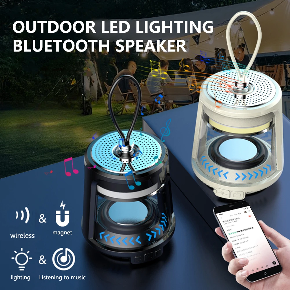 

Portable Outdoor Wireless Bluetooth Speaker LED Multi-functional Camping Lighting Waterproof Tent Light Stereo Subwoofer Speaker