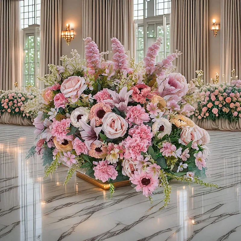 

110CM Artificial Lily Flower Wedding Floral Arrangement Wedding Table Decoration Conference Table Podium Placement Table Flower