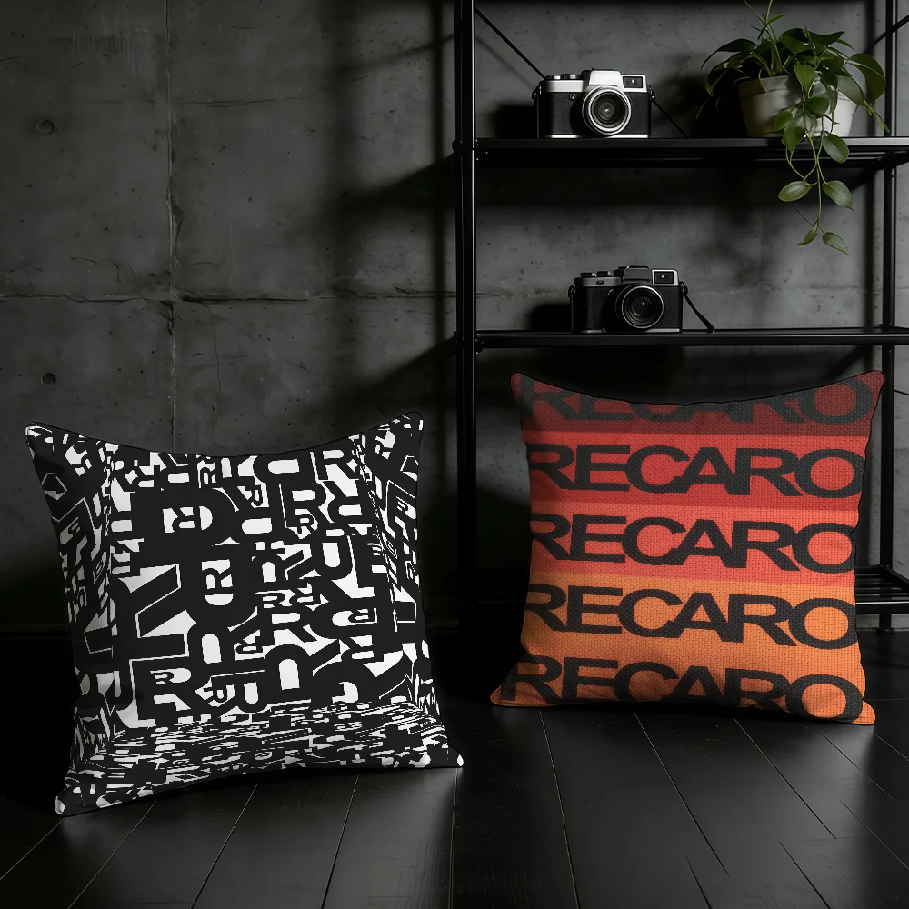 Cool Logo R-Recaro-ES cushion cover Birthday Anniversary Gifts Double Sided Printed Zipper Cushion Cover Soft Skin Bedding