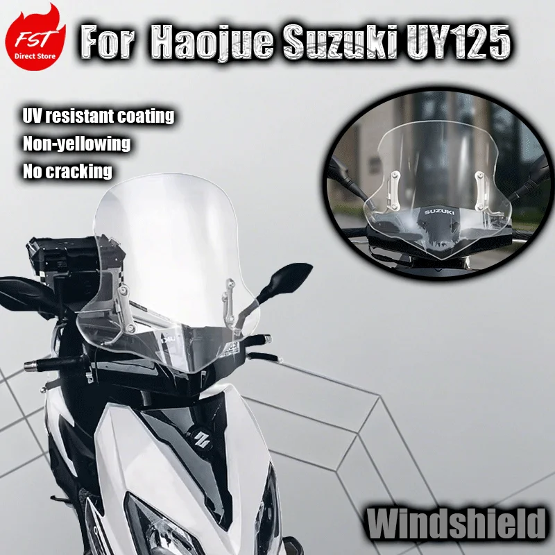 For Haojue Suzuki UY125 Front Windshield Extension And Rain Guard Plate Modification Kit for Enhanced Riding Experience
