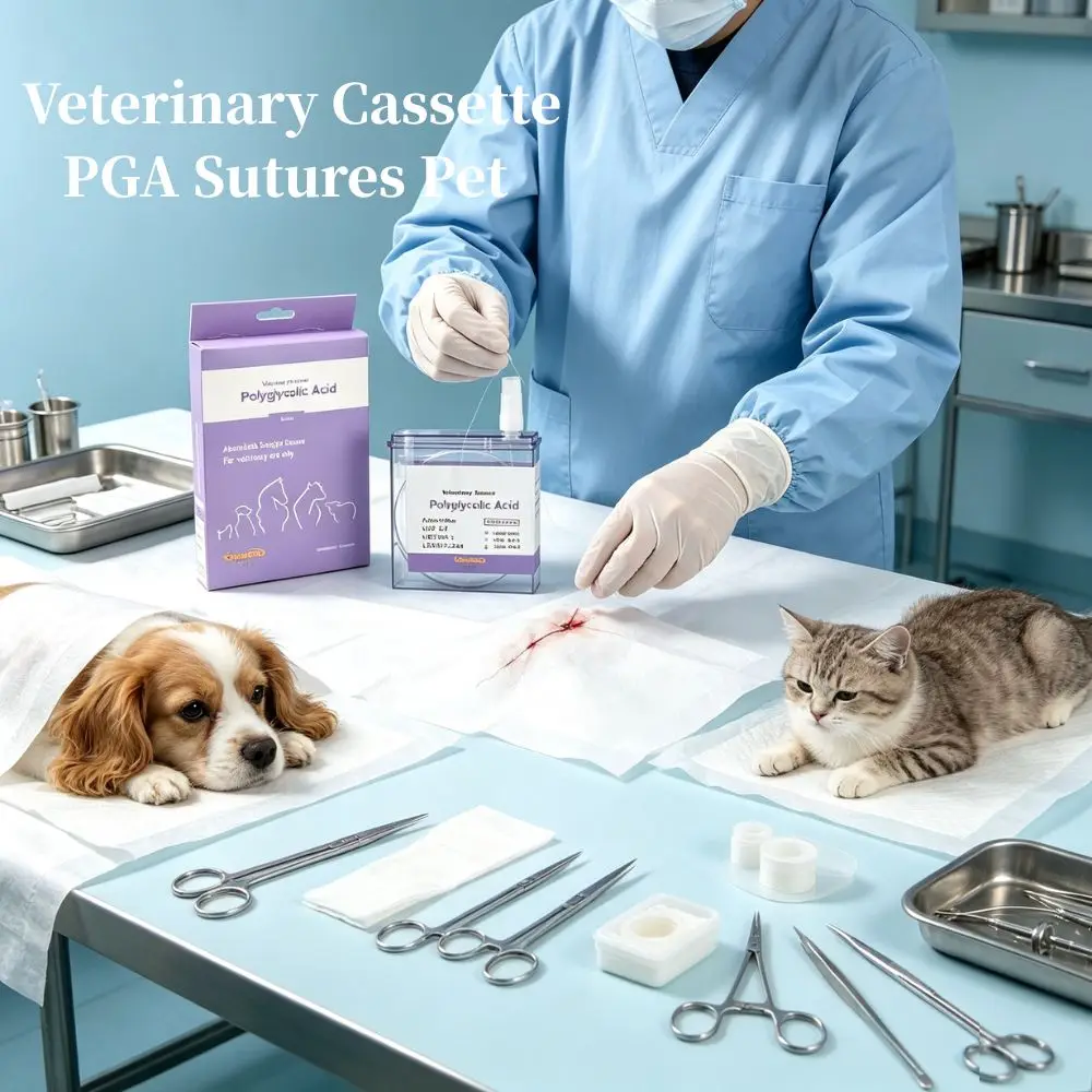 Veterinary PGA Boxed Surgical Suture 25 Meters Absorbable Pet Animal Special Sterilized