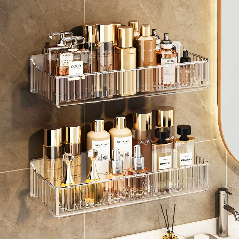 

Стеллаж для хранения в ванной комнате, туалет, без перфорации, настенный подвесной стеллаж для хранения умывальника в ванной комнате, легкий роскошный светильник