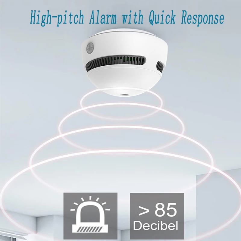 CPVAN Wireless Tuya Smart Rauch Sensor Rauch Home Security System Feuer Schutz 85dB Sound Feuer Schutz Detektor