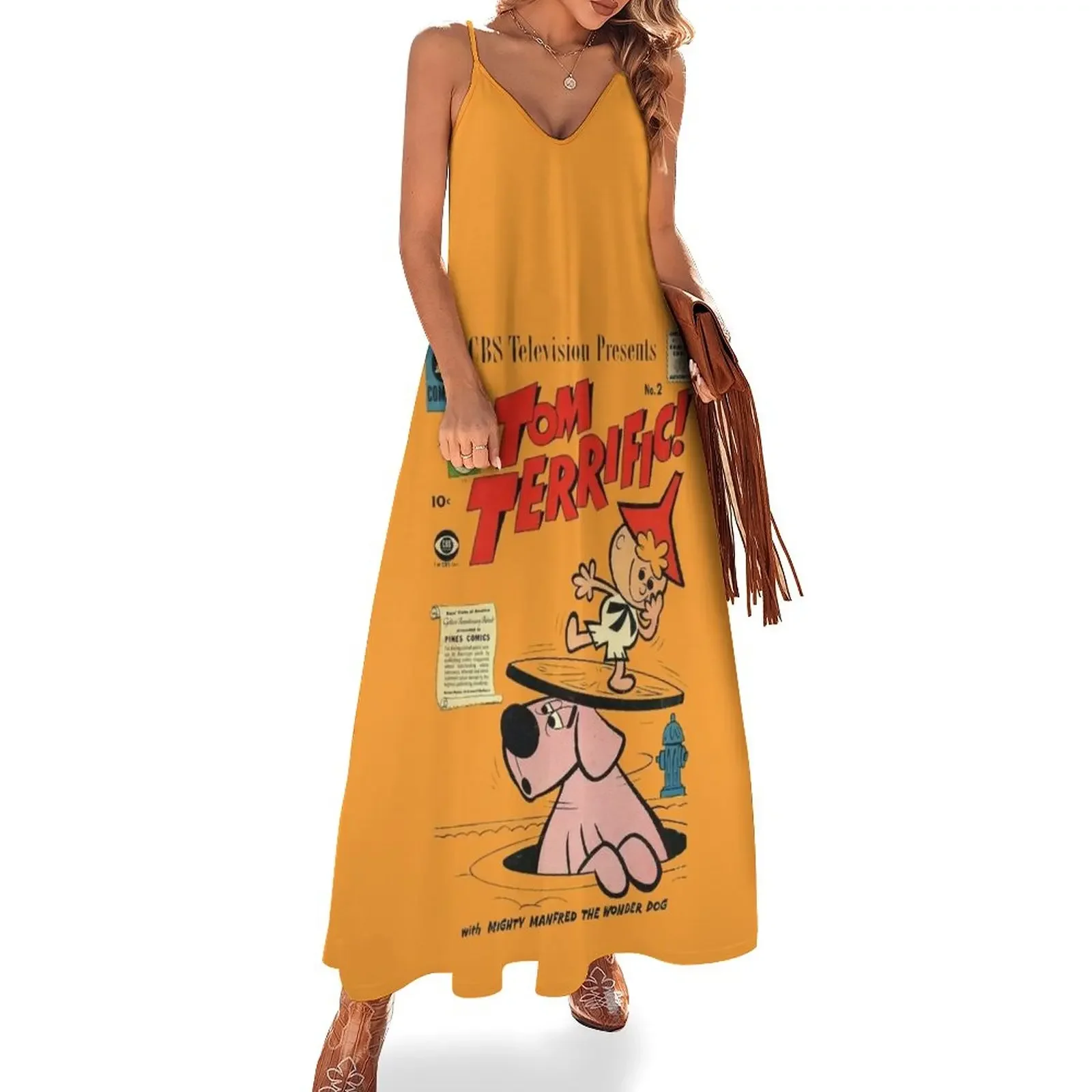 

Tom Terrific with Mighty Manfred the Wonder Dog Sleeveless Dress Woman's evening dress long dress women summer