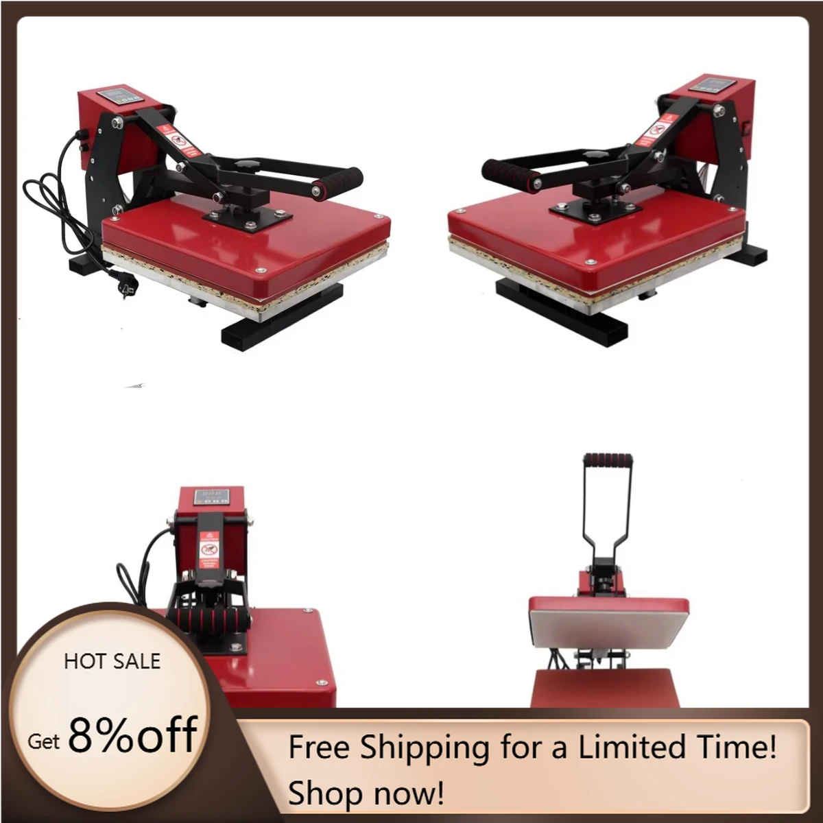 

WJW High Pressure Sublimation Heat Press Machine 38 X 38 Heat Press Machine With Sublimation Printer