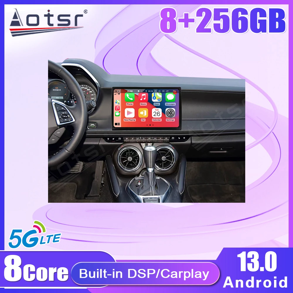 11.6 inch Android 13 For Chevrolet Camaro 2016-2022 Car Radio Multimedia Player Stereo Wireless CarPlay Auto Audio GPS Head Unit