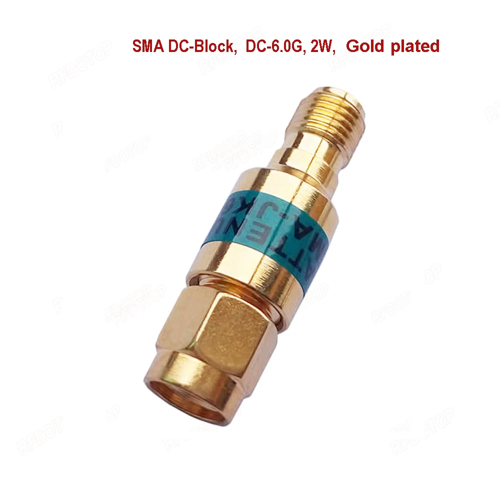 2W DC-Block SMA Male to Female DC-6.0GHz 50ohm RF Coaxial Block SWR≤1.2 DC blocker Connector High Quality Fast Ship