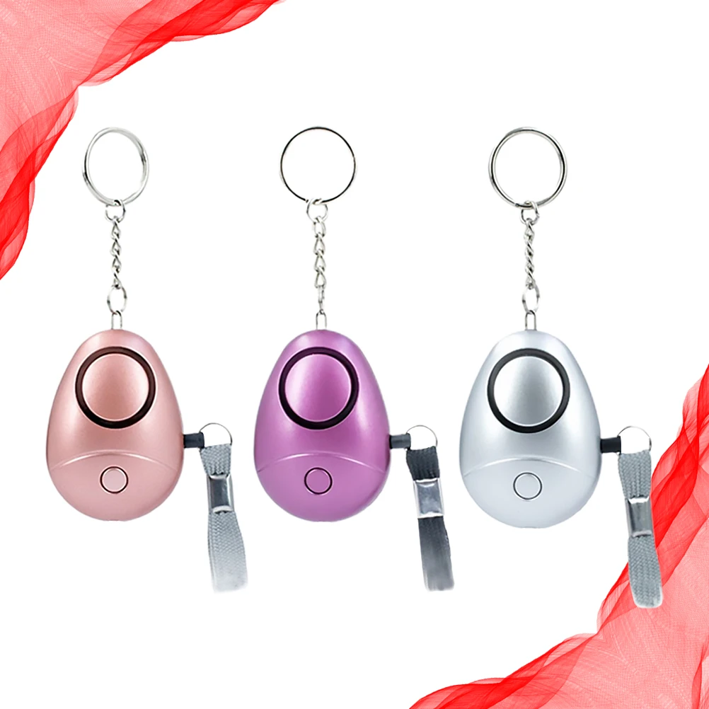 3Pcs Personal Alarm Emergency Personal Security Alarm with LED Flashlight Safety Defense for Women/Night Random Color