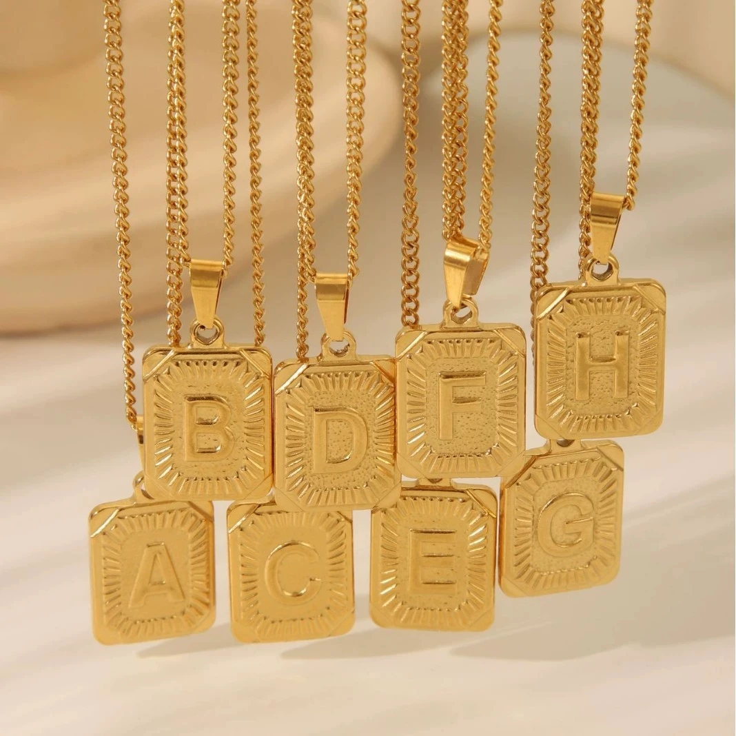 A-Z 알파벳 목걸이 18K 금도금 스테인리스 스틸 펜 - Initial Letter Necklace 18K Gold 리뷰 및 가격