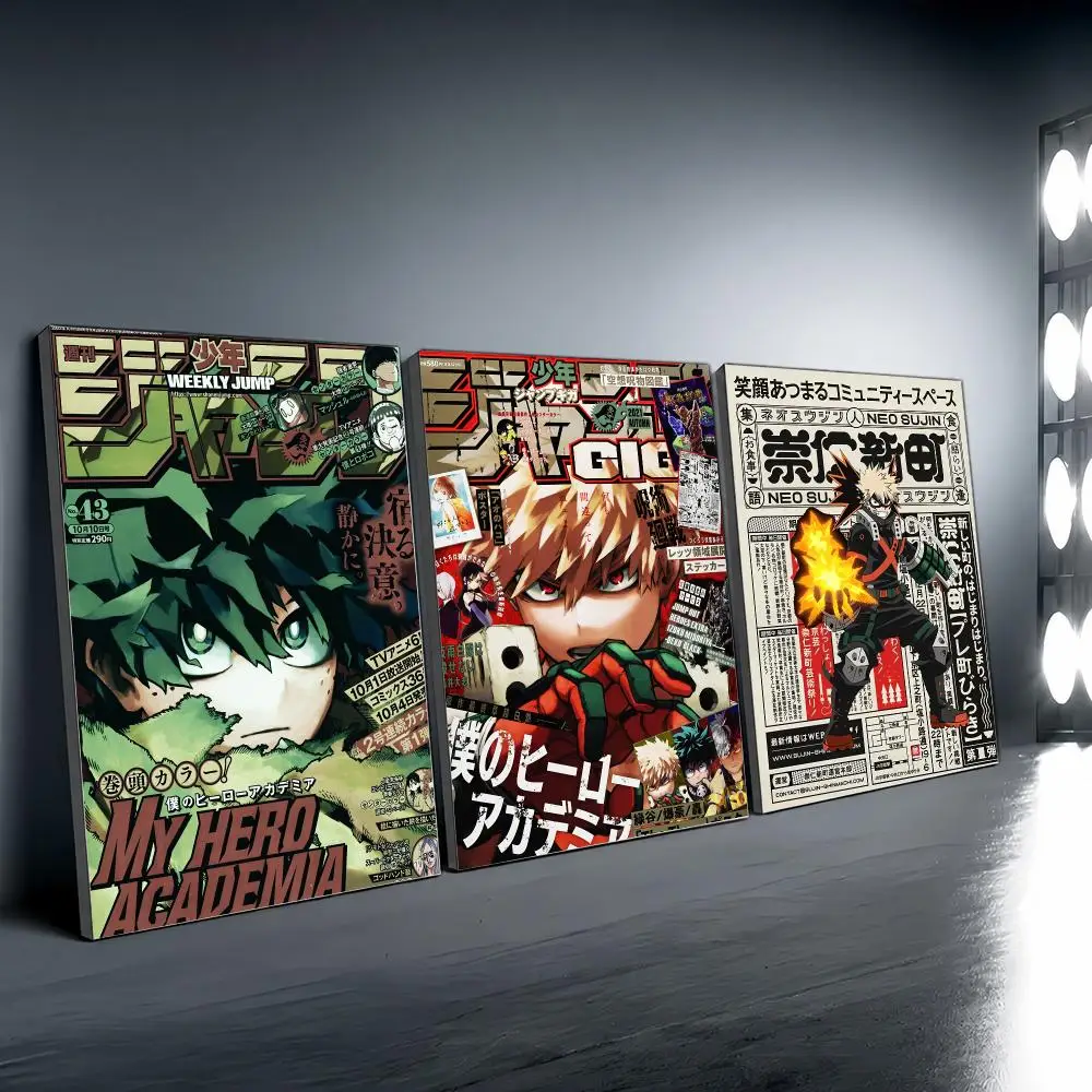 Anime My Hero A-academia Poster Vintage Wall Art Aesthetic Room Decor Print Living Room Bedroom Home Decoration