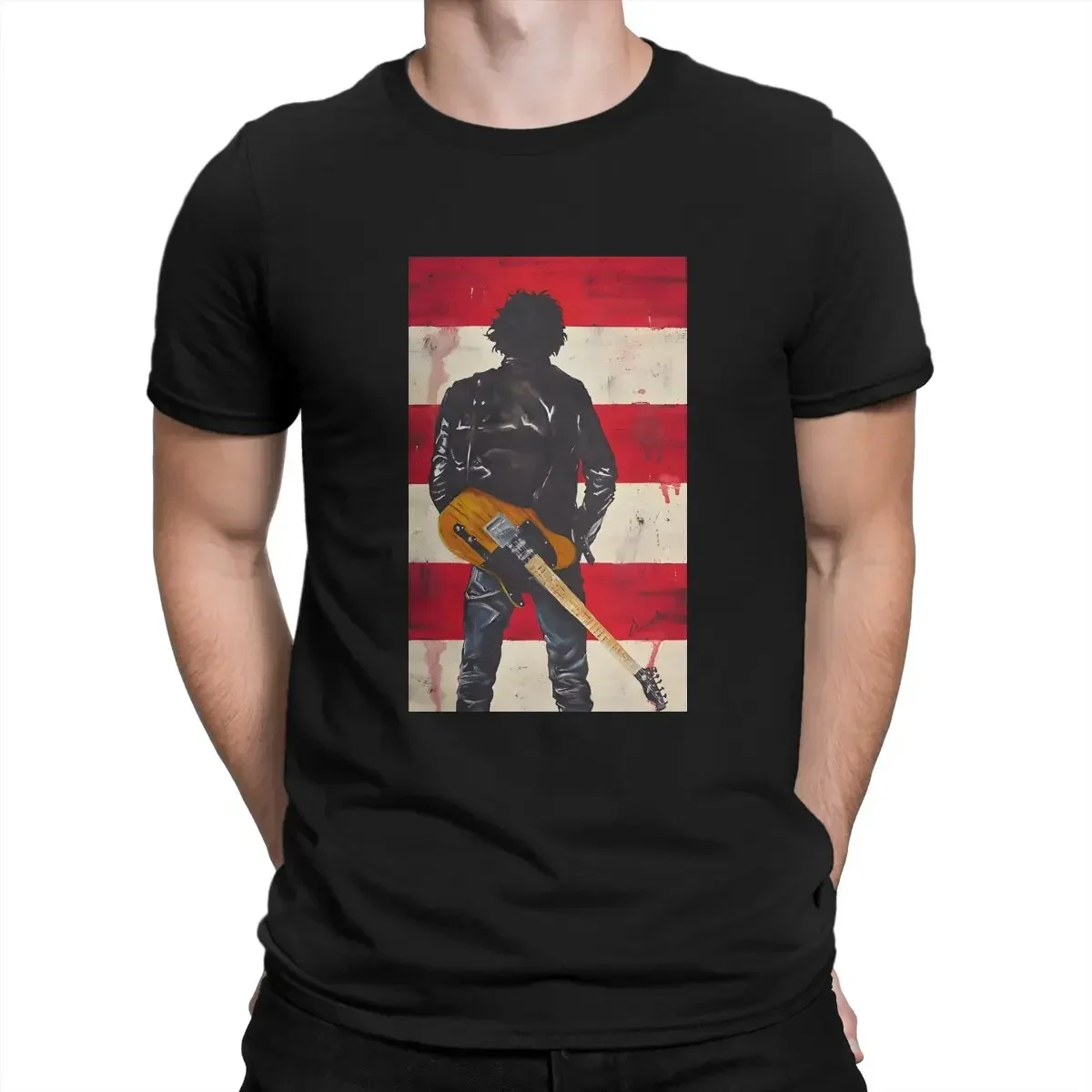 

New Arrival for Man Crewneck 100% Cotton men clothing Humor manga T-Shirt Bruce Springsteens Rock Singer Short Sleeve Tee Shirt