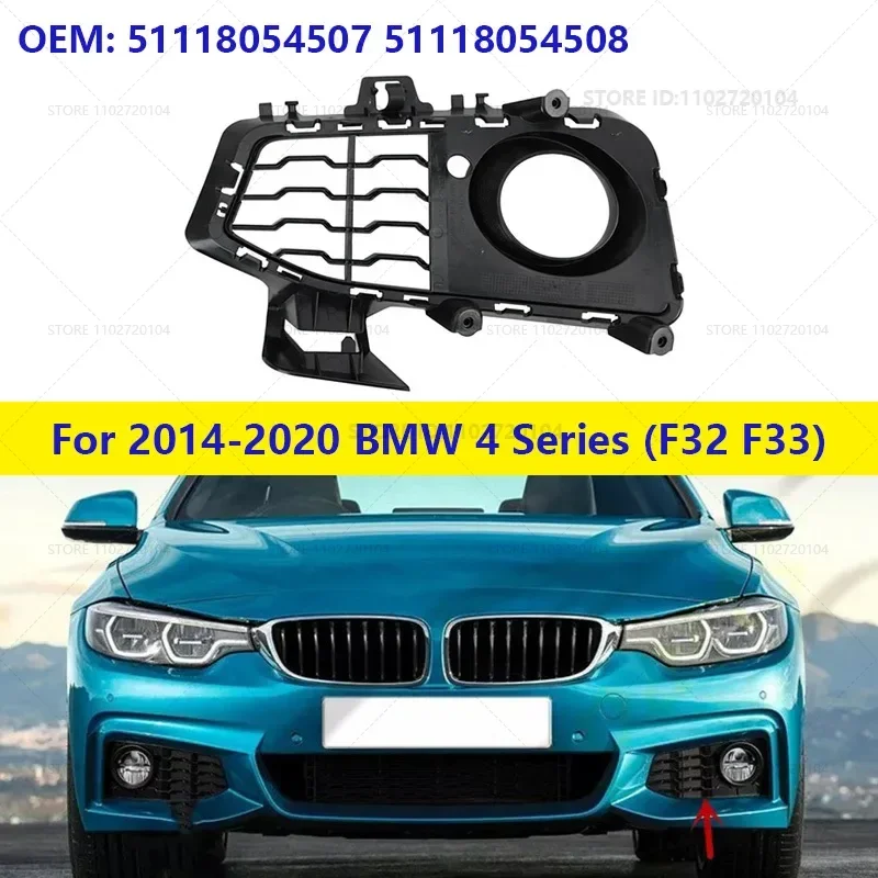 

51118054507 51118054508 Car Front Bumper Fog Light Grill Fog Light Trim for 2014-2016 BMW 428I Parts Accessories