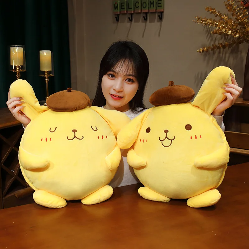 

40cm Cute Cartoon Kawaii Sanrioed Pompompurin Plush Doll Pillow Decoration Birthday Gift Toy