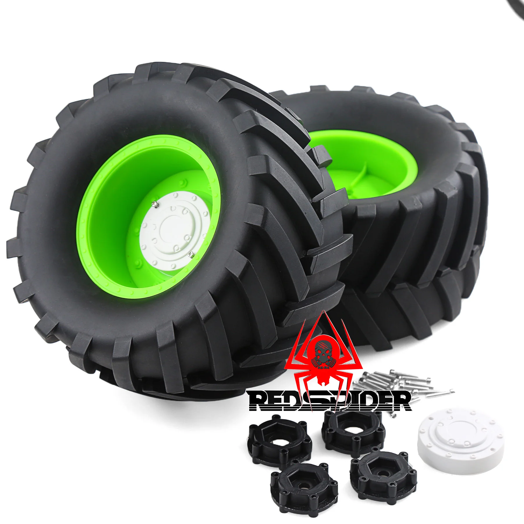 

2pcs 1/8 RC Monster Truck Rubber Tire w/17mm Hex for 1/8 Traxxas Sledge 95076-4 Arrma Kraton 6S Typhon 3S HSP HPI Redcat Kaiju