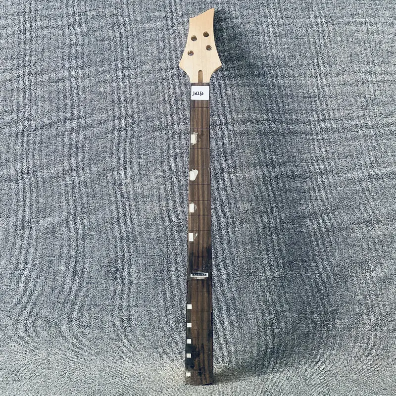 JN260 Custom Electric Bass Neck Semi Finishing Jazz Bass Neck Maple+Rosewood No Frets No Paints  for DIY