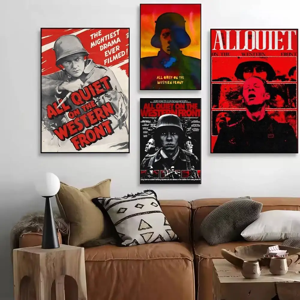 Classic Movie All Quiet on the Western F-Front Posters High Quality Self-adhesive Wall Art Decorations Color Prints Sticky