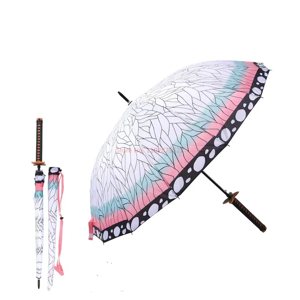 Cool 2024 16 Skeleton Animation Surrounding Ghost Killing Blade Long Handle Sword Umbrella Samurai Personality Creative Umbrella