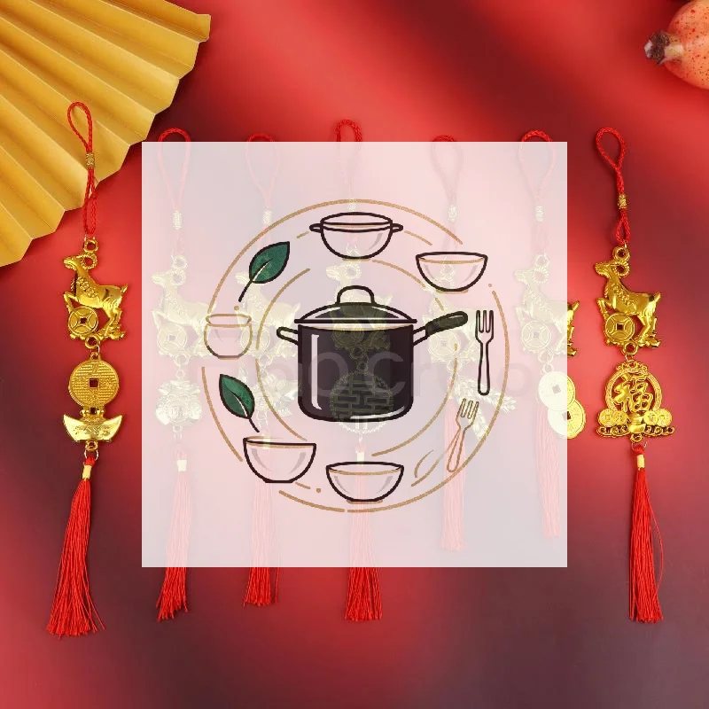 Chinese New Year 2027 Goat Hanging Ornaments Lucky Fortune Tassel Pendant Decor For Spring Festival New Year Home Car Door Deco