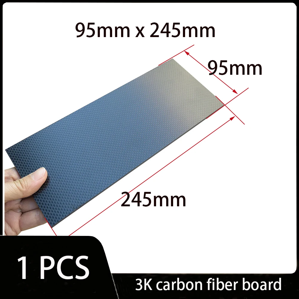 

1pcs 0.5-5MM 95X245mm 3K Surface Carbon Plate Panel Sheets High Composite Hardness Material Pure Carbon Fiber Board