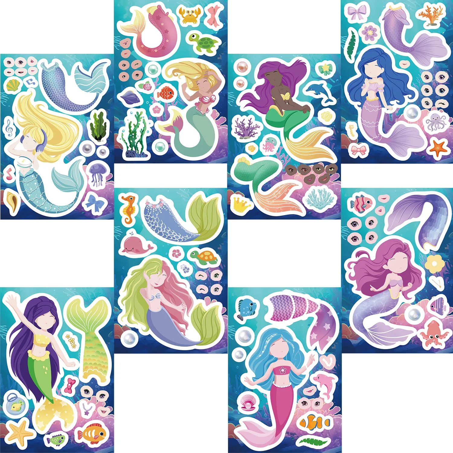 8/16/24 pezzi adesivo creativo sirena adesivo materiale adesivo per notebook fai da te