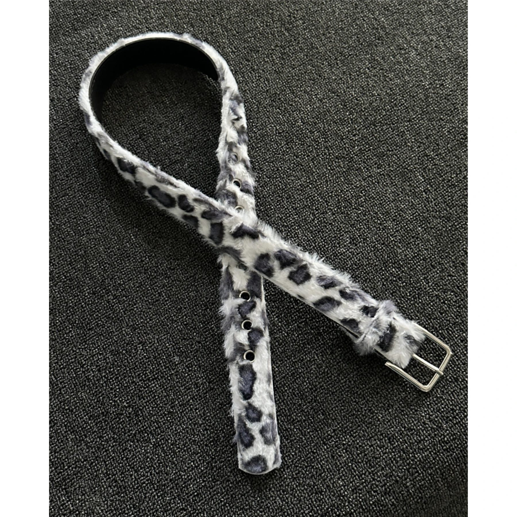 

Y2K Леопардовый принт Плюшевые брюки Ремень – Панк, Улица, Хип - Хип - Хоп Стиль, Высококачественная булавка - Аксессуар на талию с пряжкой, Модный и стильный