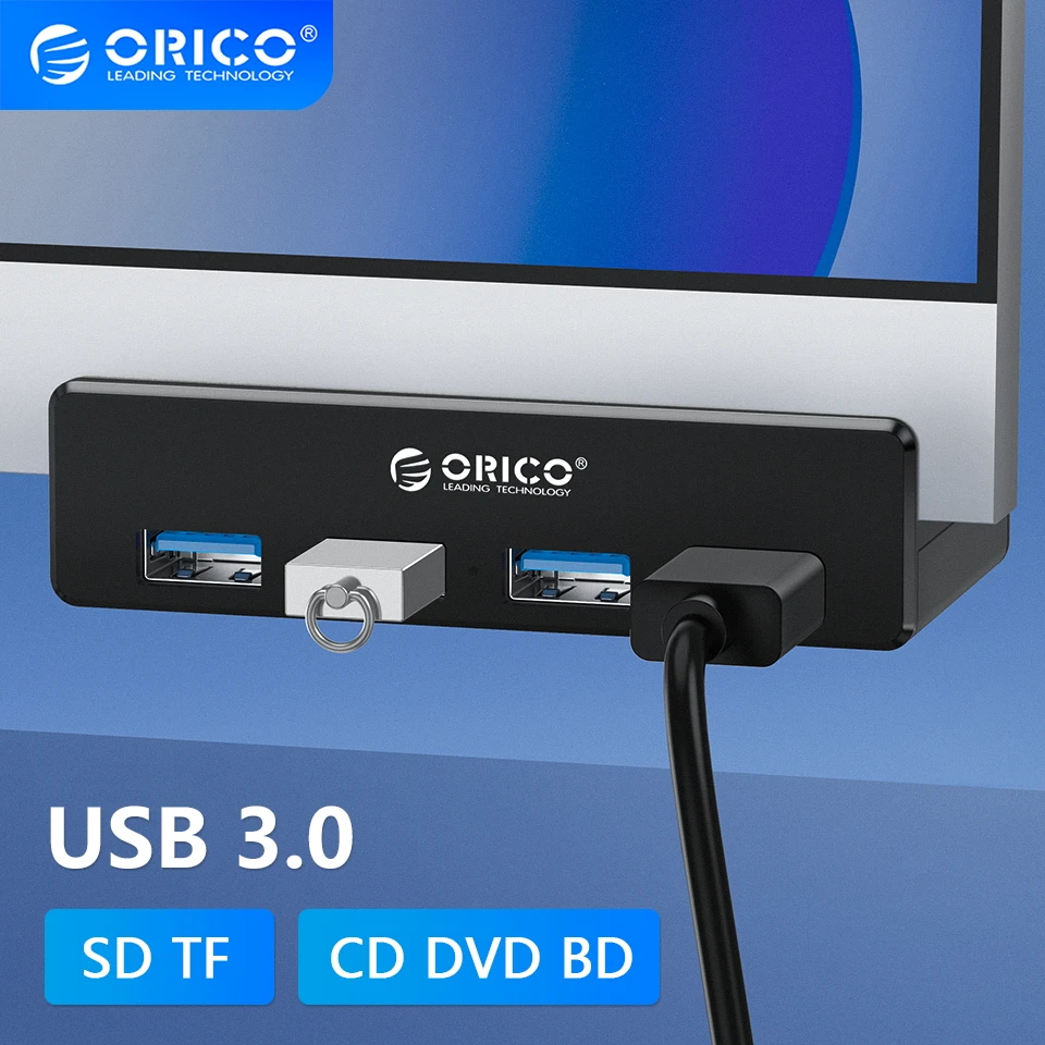 

ORICO Clip-type USB 3.0 HUB Aluminum External Multi 4 Ports USB Splitter Adapter for Desktop Laptop Computer Accessories(MH4PU)