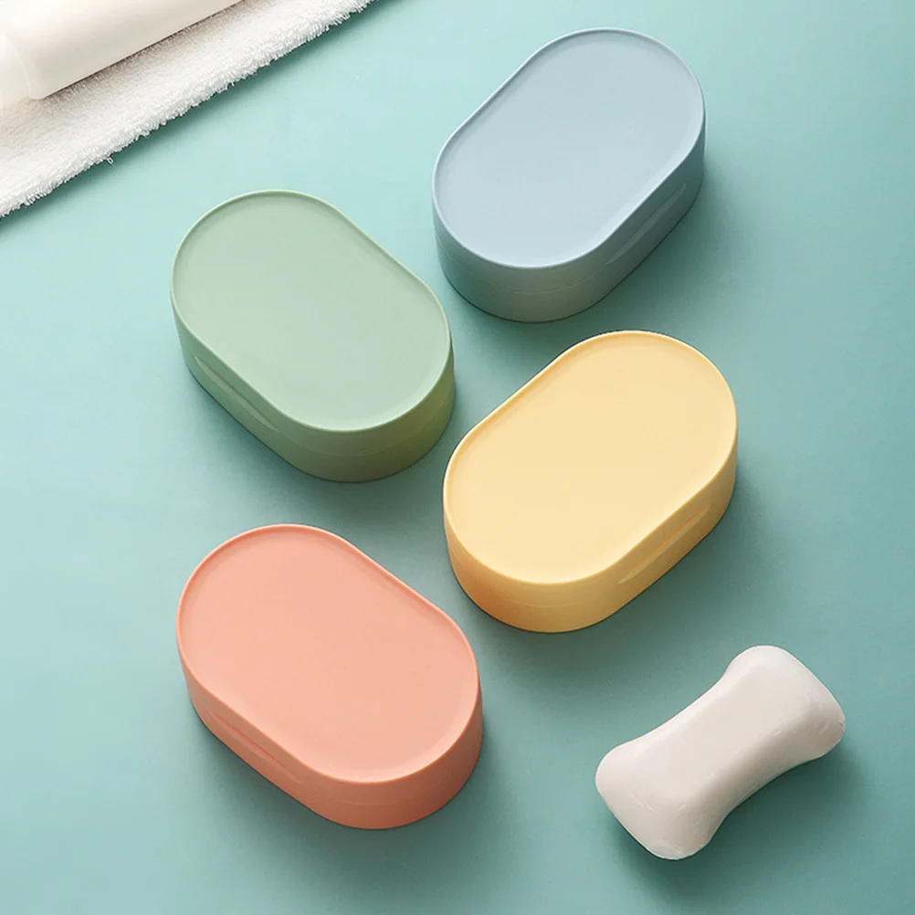 

4Pcs Travel Soap Box Container Practical Drainable Soap Holders Bar Soap Dish for Bathroom Kitchen Shower