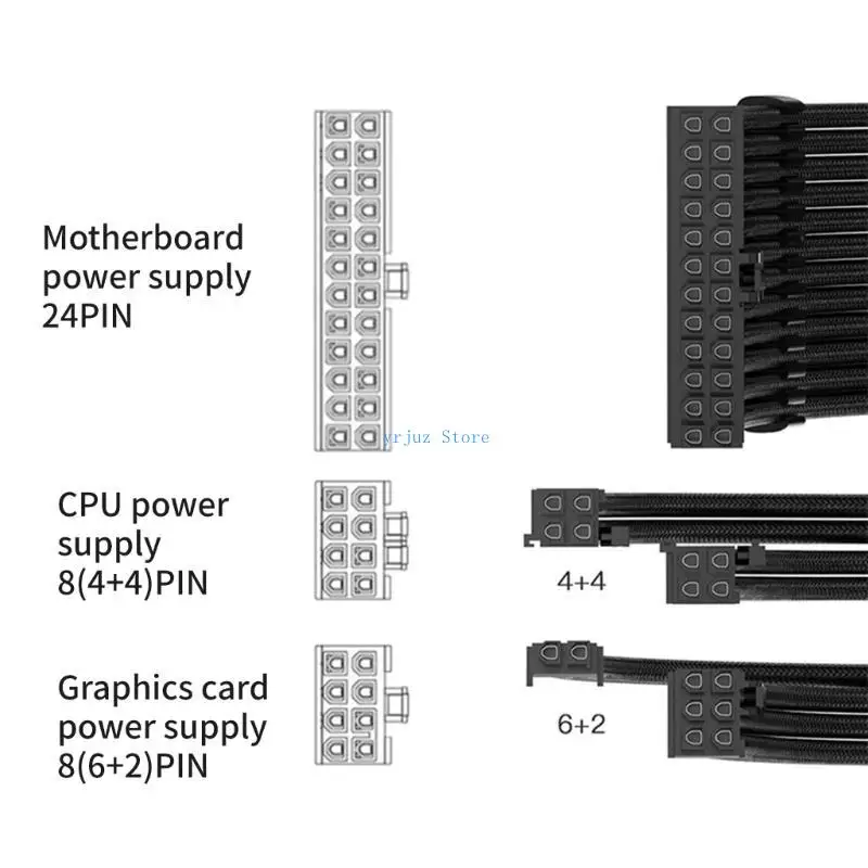 

583d 24pin Mainboard и GPU PCIE 6+2P ЦП 4+4PIN 8PIN Красочный кабель модуля 6 шт.
