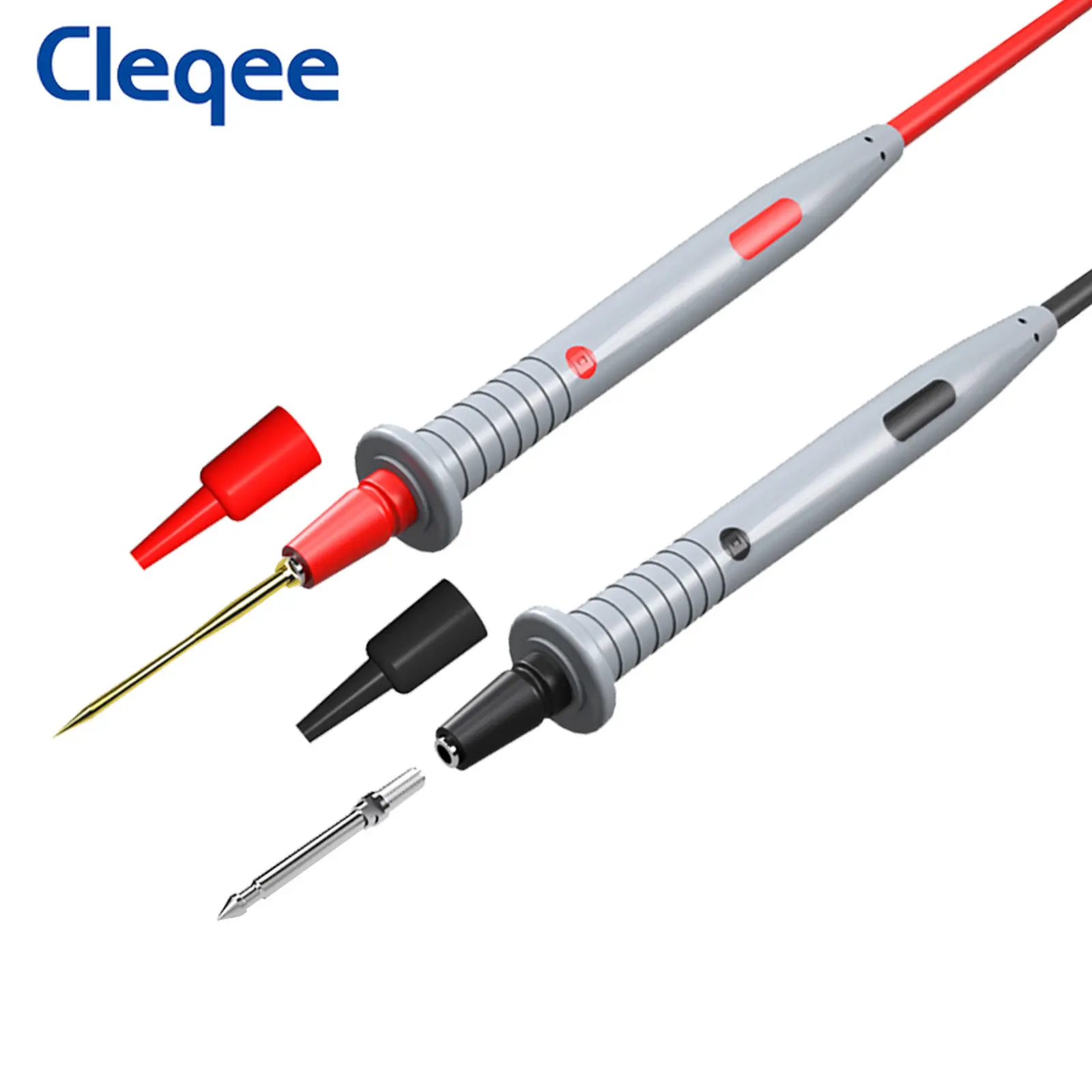 Cleqee P1503D 20PCS 4MM Banana Plug Test Leads Kits with Test Hook Alligator Clip Replaceable Needles Probes Digital Multimeter