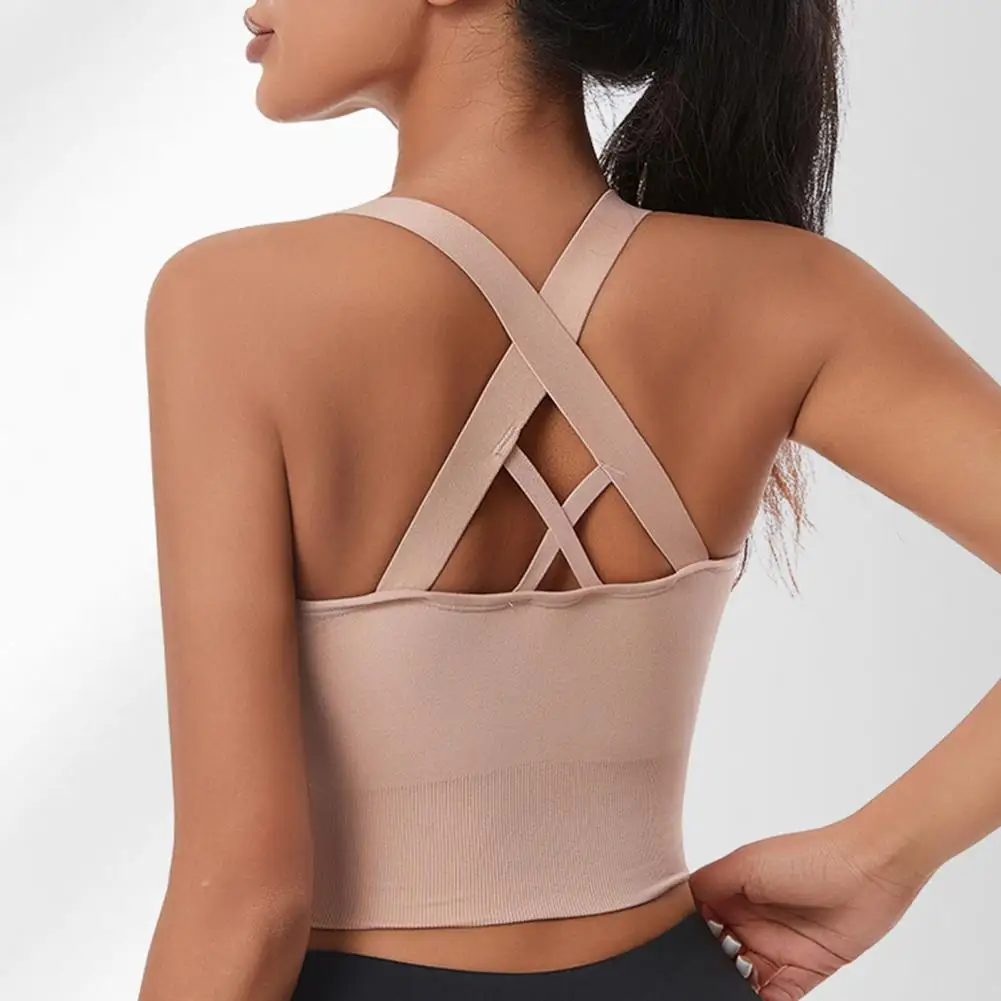 

Gathering Sports Bra High Impact Front Zipper Sports Bra with Wireless Padded Support Strappy Back Design for Women Yoga