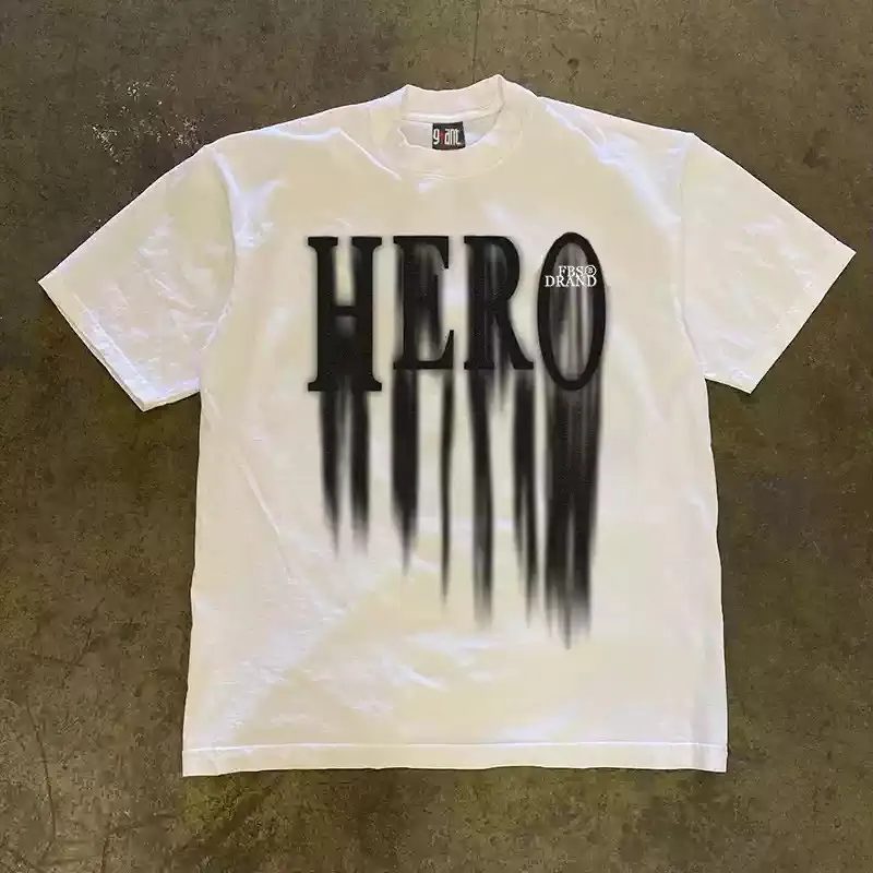 Unisex Drip Effect Text Graphic T‑Shirt Men Women Faded Ink Typography Retro Street Art Print Tee 100% Cotton Loose Casual Streetwear Short Sleeve T Shirt.