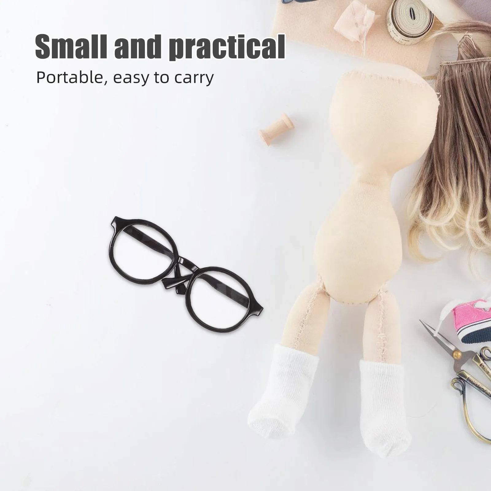 

4Pcs Cute Mini Sunglasses Plastic Dollhouse Accessories for Cotton Fashionable Eye Protection Dress Up Glasses Cosplay