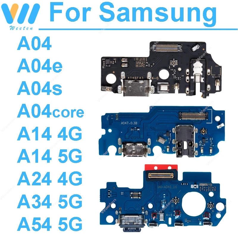 Плата разъема USB-порта для зарядки Samsung Galaxy A04 A04e A04s A04core A14 A24 A34 A54 4G 5G, модуль быстрой зарядки, запчасти